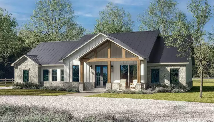 image of single story farmhouse plans with porch plan 2829