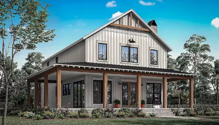 image of 2 story modern farmhouse plan 9297