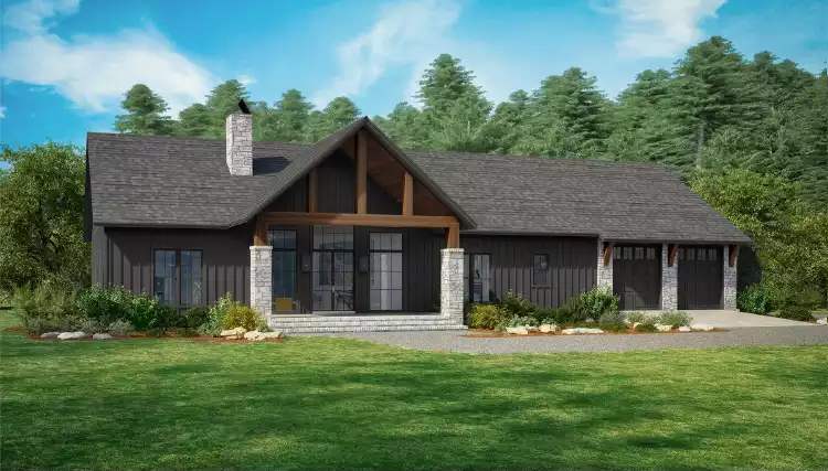 image of single story farmhouse plan 9298