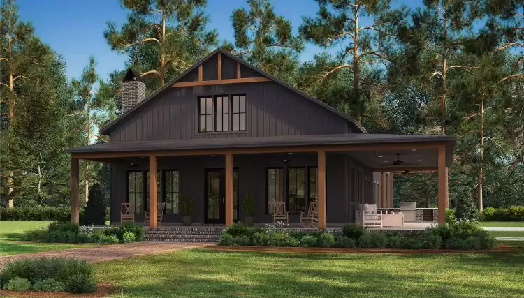 image of single story farmhouse plans with porch plan 9315