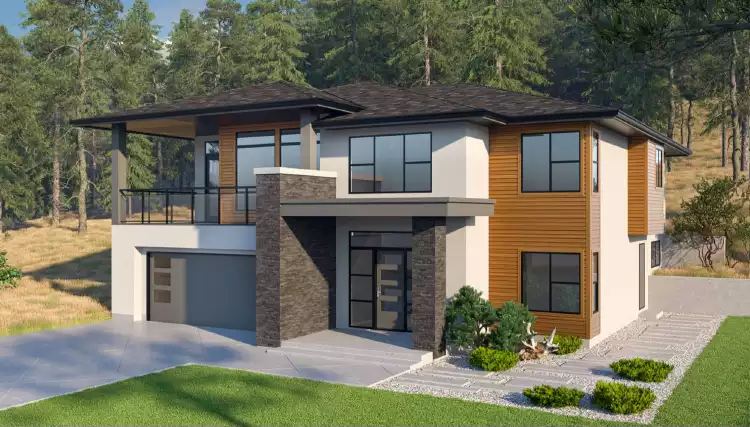 image of 2 story contemporary house plan 4255