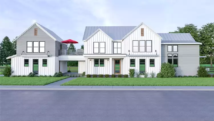 image of 2 story modern farmhouse plan 1173