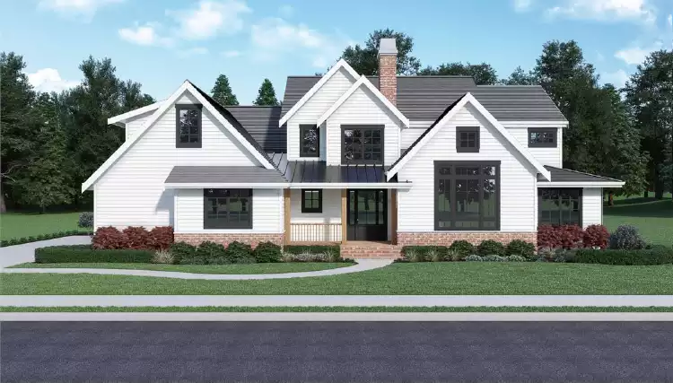 image of 2 story modern farmhouse plan 5806