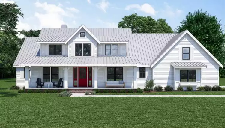 image of 2 story farmhouse plans with porch plan 7286