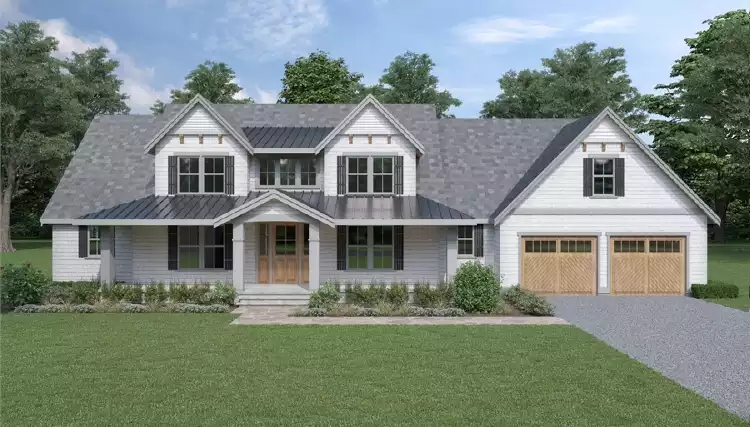 image of 2 story farmhouse plans with porch plan 7496