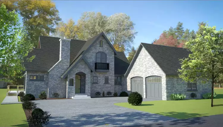 image of 2 story european house plan 9346