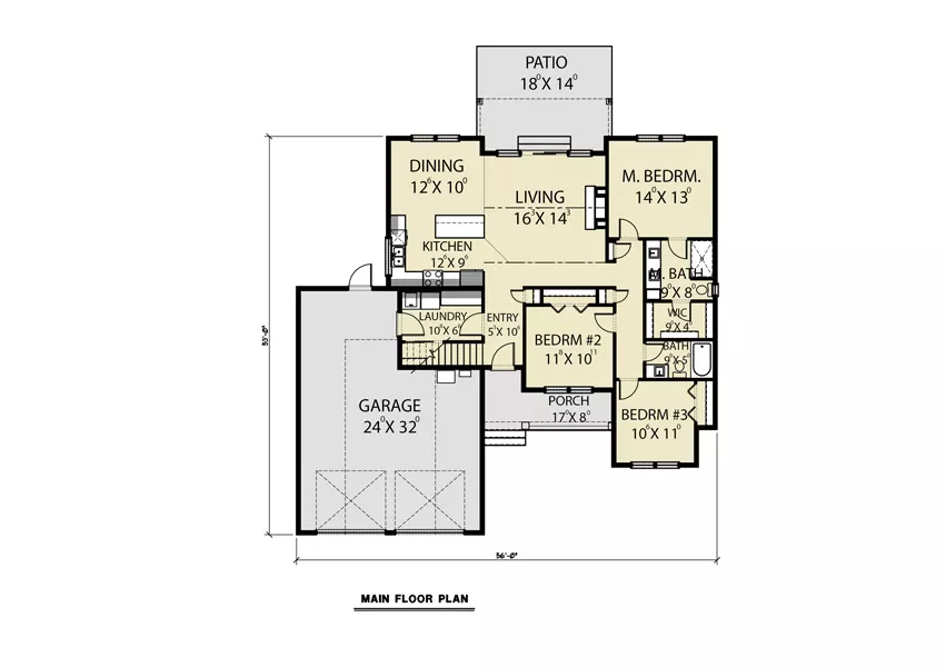 Affordable 3 Bedroom Craftsman Style House Plan 8423 - 8423