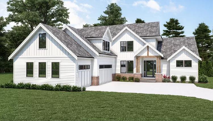 image of 2 story modern farmhouse plan 8730