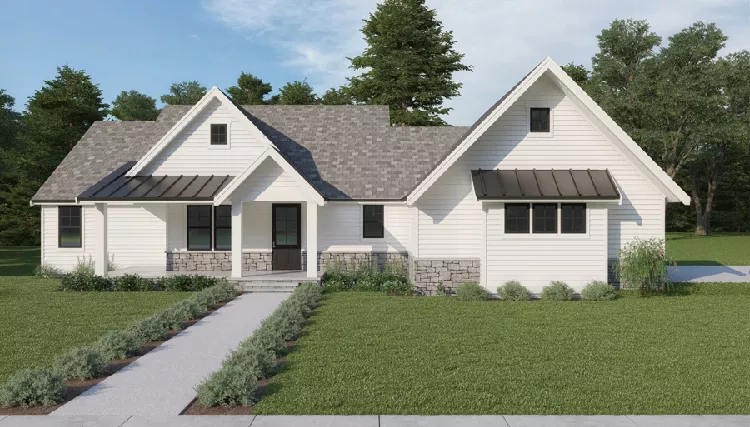 image of single story farmhouse plan 8717