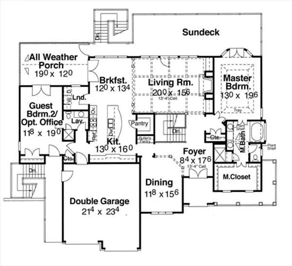 Unusual plan with front porch - 6834