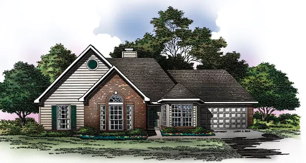 image of single story traditional house plan 8409