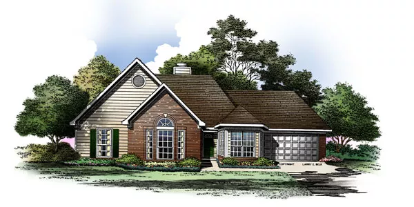 image of single story traditional house plan 8410