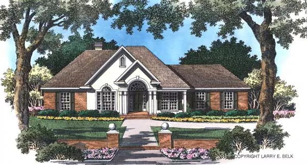 image of single story traditional house plan 8384