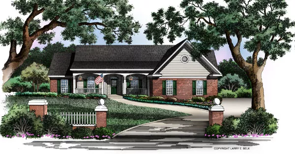 image of side entry garage house plan 8474