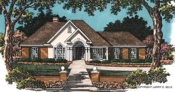 image of side entry garage house plan 8457