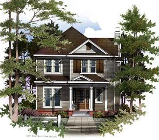 image of 2 story traditional house plan 8411