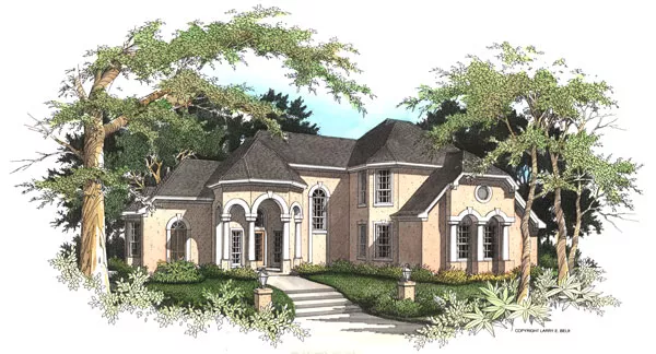 image of 2 story european house plan 8456