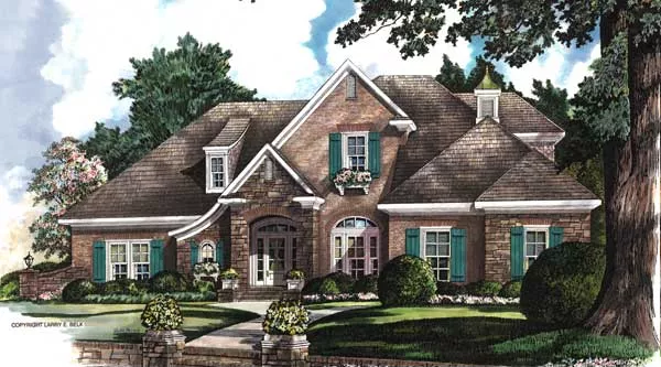 image of side entry garage house plan 8387