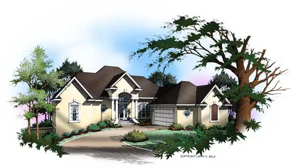 image of side entry garage house plan 8430