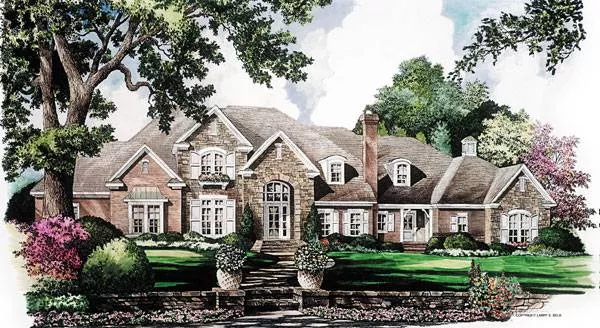 image of large french country house plan 8382