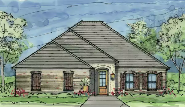 image of side entry garage house plan 3098