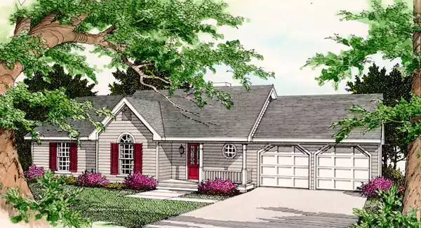 image of single story traditional house plan 3451