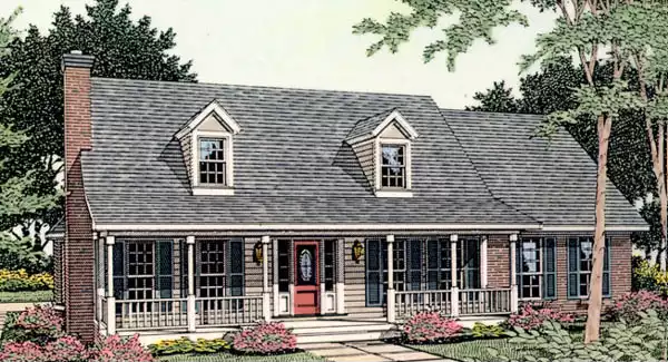 image of small southern house plan 3464