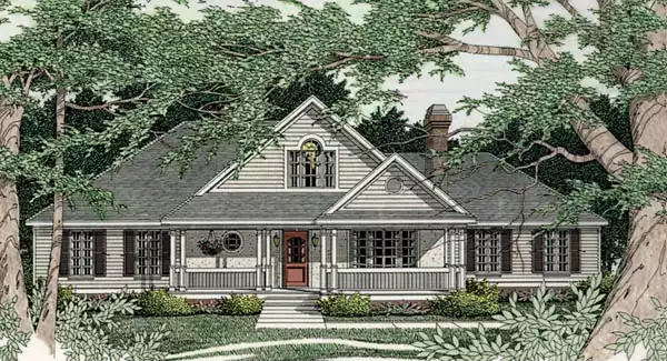 image of small southern house plan 3474