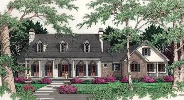 image of single story traditional house plan 3479