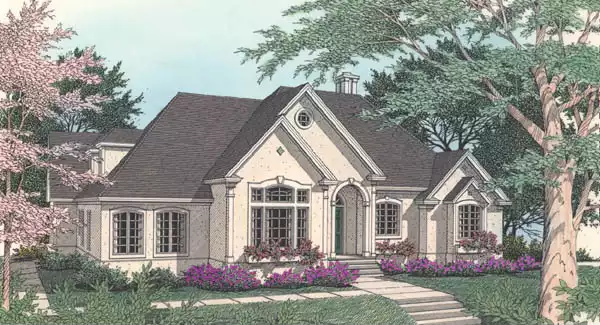 image of side entry garage house plan 3488