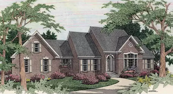 image of side entry garage house plan 3489