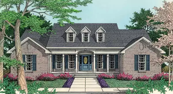 image of side entry garage house plan 3490