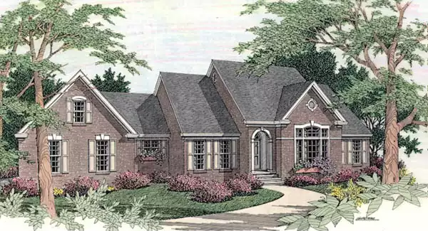 image of side entry garage house plan 3494