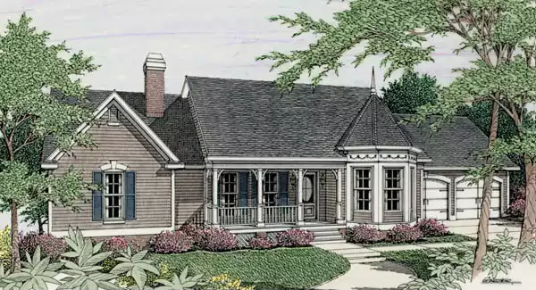 image of single story traditional house plan 3508