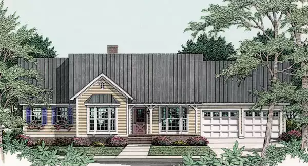 image of single story country house plan 3541