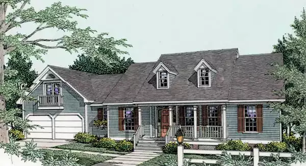 image of single story farmhouse plan 3544