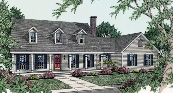 image of single story traditional house plan 3629