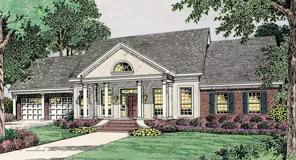 image of single story traditional house plan 3635