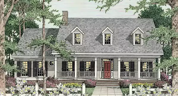 image of small southern house plan 3643