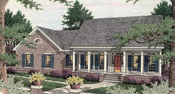 image of single story country house plan 3665