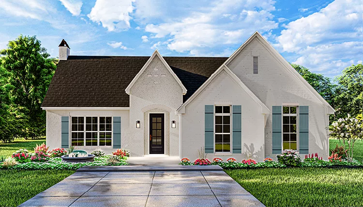 image of side entry garage house plan 8498