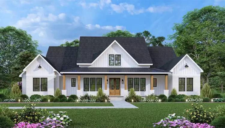 image of single story ranch house plan 1062