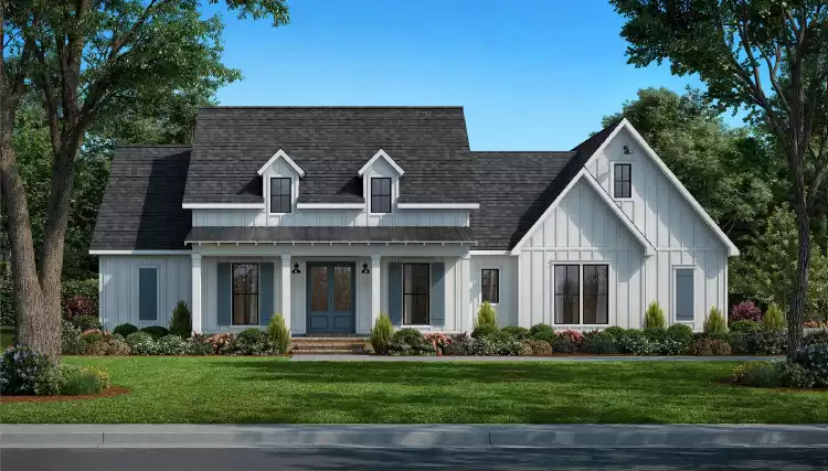 image of single story farmhouse plan 9278