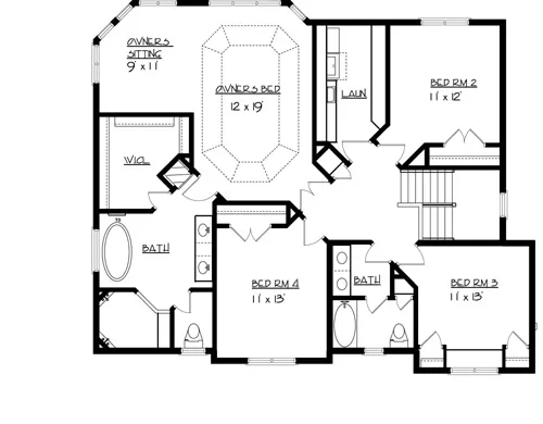 The Harrison 1710 - 4 Bedrooms and 2.5 Baths | The House Designers - 1710