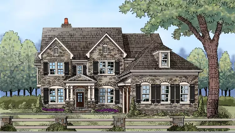 image of large traditional house plan 2036