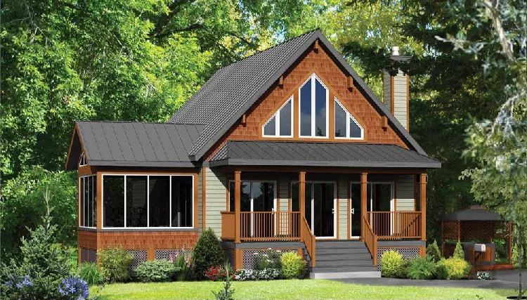 image of 2 story bungalow house plan 9895