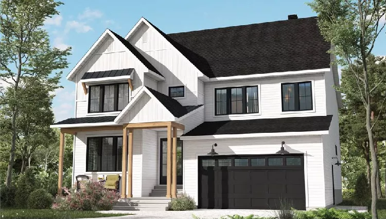 image of 2 story modern farmhouse plan 9903