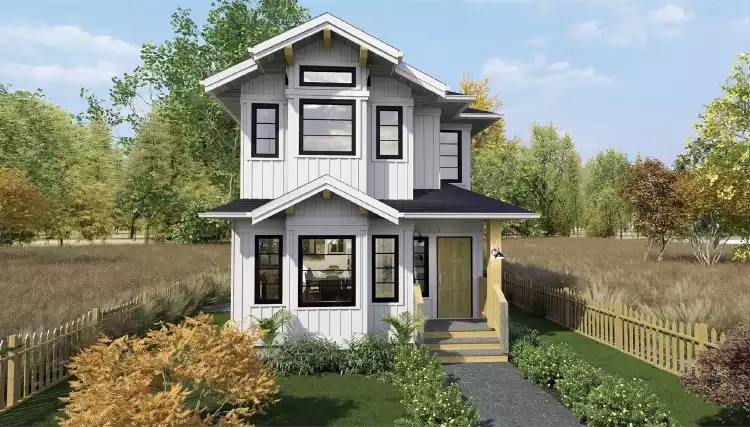 image of 2 story modern farmhouse plan 9091