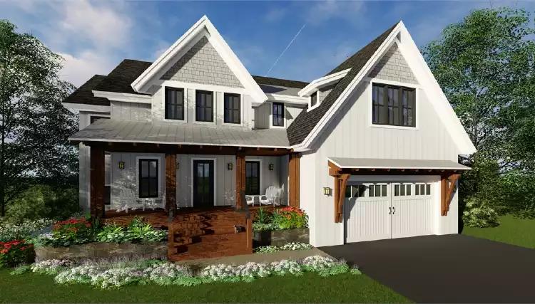 image of 2 story bungalow house plan 2001