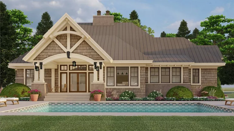 Craftsman Cottage House Plan with Oversized Pantry and Flex Room
